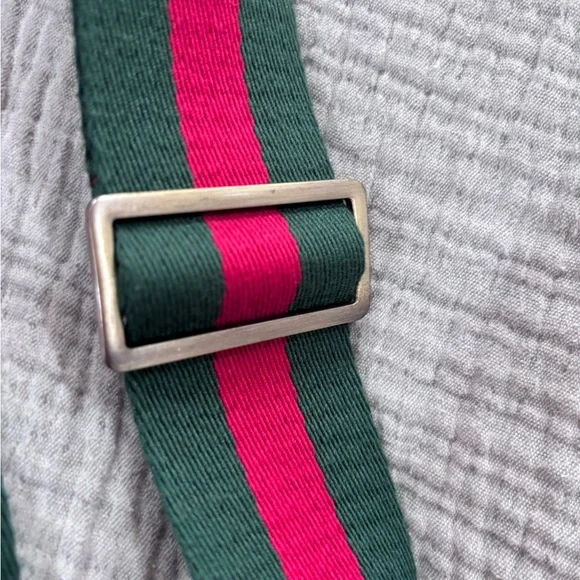 Parker Thatch Green and Red Striped Bag Strap - Picture 3 of 5